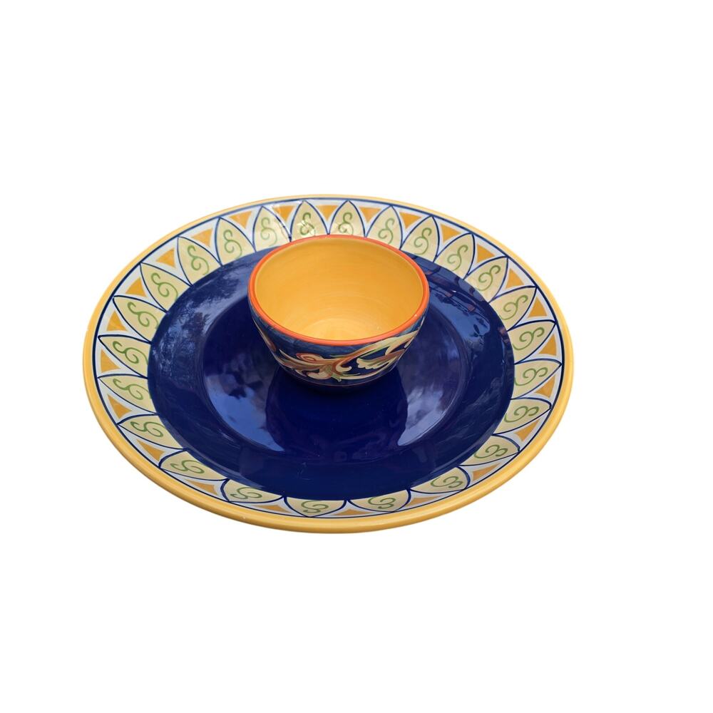 Pfaltzgraff Villa Della Luna 14" Chip and Dip Serving Set - 2 Piece Stoneware